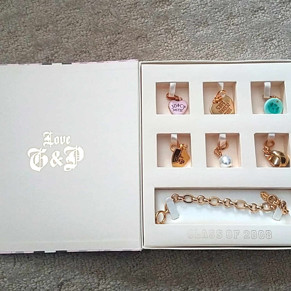 Juicy Couture Limited Edition (2008) graduation Charm Bundle + Bracelet
